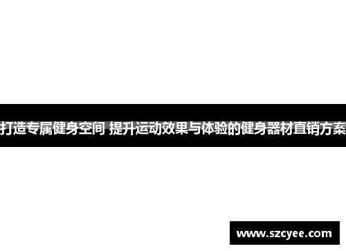 打造专属健身空间 提升运动效果与体验的健身器材直销方案